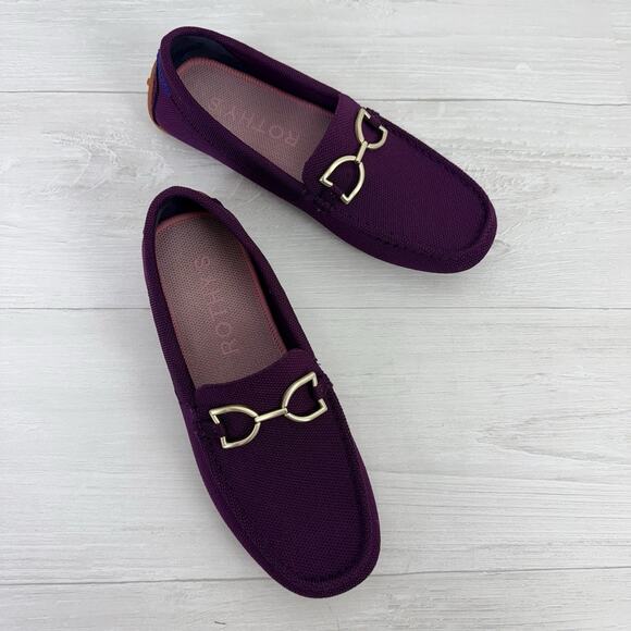 NEW Rothy’s Double Bit The Driver Loafers Size 8.5 Purple Sapphire Comfort Shoes - Picture 12 of 16